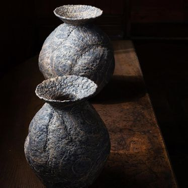 炭化錆彩 変形壺 盛岡市 旧石井県令邸展示